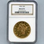 アメリカ 20ドル金貨 1904年 リバティー・ヘッド NGC MS63 PL
