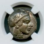 古代ギリシャ アッティカ地方アテネ テトラドラクマ銀貨 455-440BC NGC Ch AU
