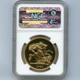イギリス 5ポンド金貨 1937年 ジョージ6世 NGC PR66  -FDC