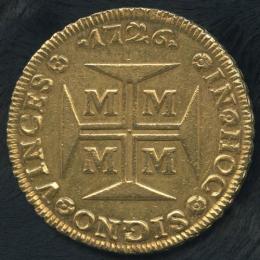 ブラジル 20000レイス金貨 1726年 ジョアン5世 ポルトガル王 EF+