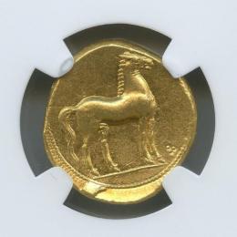 ゾイジターナ カルタゴ スターテル金貨 女神タニト 350-320 BC NGC MS