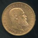 ドイツ ヴェルテンブルク 20マルク金貨 1900年 ヴィルヘルム2世 VF+/EF