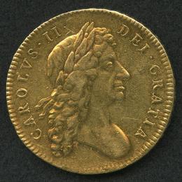 イギリス 5ギニー金貨 1681年 チャールズ2世 VF+