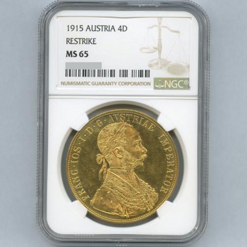 神聖コイン共和国 / オーストリア 4ダカット金貨 1915年 フランツ 